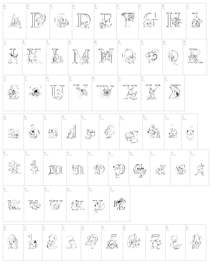LMS Pokemon Master font map